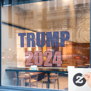Autocollant Pour Fenêtre Stars and Stripes Typographie Trump 2024