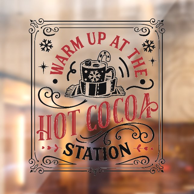 Autocollant Pour Fenêtre Station de coco chaud de Noël (Feuille 2)