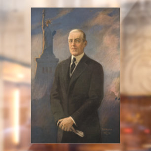 Autocollant Pour Fenêtre Statue de la Liberté et président Woodrow Wilson