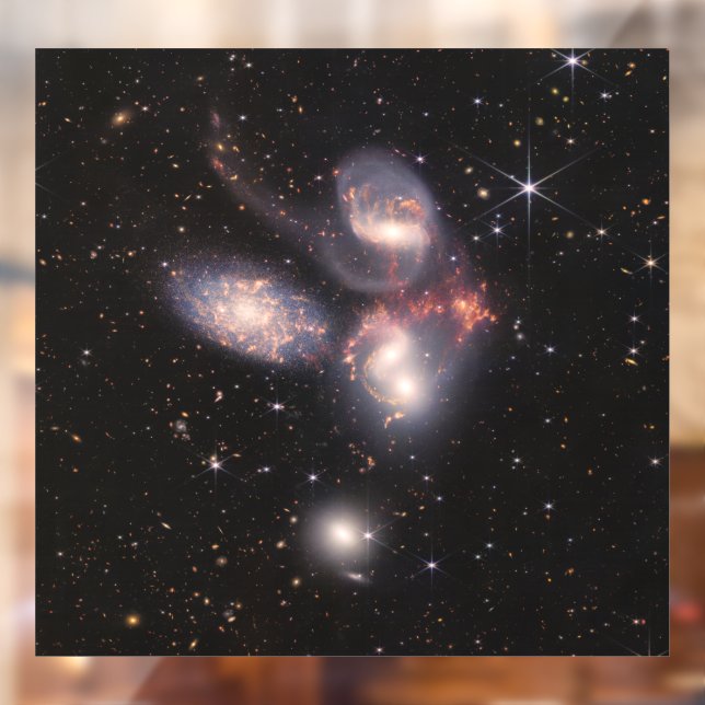 Autocollant Pour Fenêtre Stephan's Quintet 5 Galaxies Deep Field James Webb (Feuille 2)