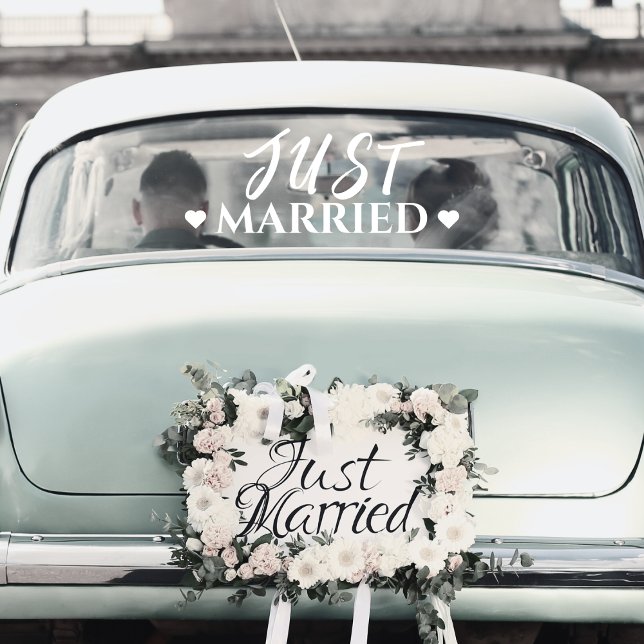 Autocollant Pour Fenêtre Sticker de voiture nouvellement marié Mariage de c (car window just married window cling sticker)