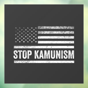 Autocollant Pour Fenêtre Stop Kamunism Harris Walz 2024 Camarade Kamala