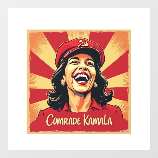 Autocollant Pour Fenêtre Stop Kamunism Harris Walz 2024 Camarade Kamala (Feuille)