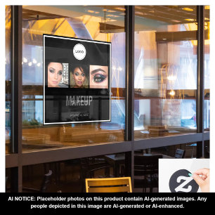 Autocollant Pour Fenêtre Studio de Maquillage Élégant Logo de Collage Photo