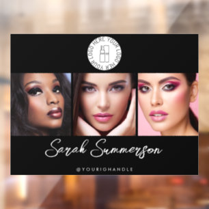 Autocollant Pour Fenêtre Studio de Maquillage Photo Logo Noir Blanc 3