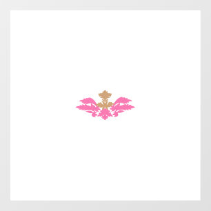 Autocollant Pour Fenêtre Style Décor, Rose Chaud, Laiton Antique