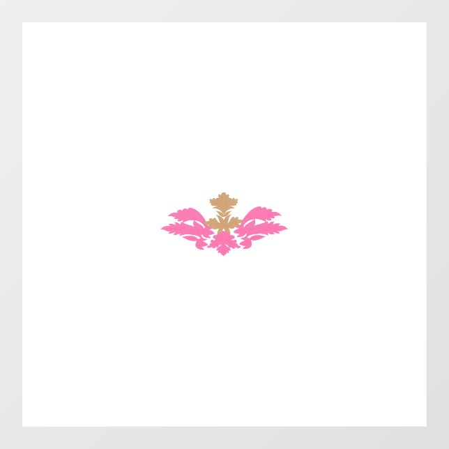 Autocollant Pour Fenêtre Style Décor, Rose Chaud, Laiton Antique (Feuille)