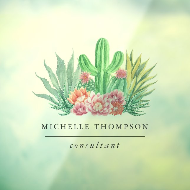 Autocollant Pour Fenêtre Succulentes à l'aquarelle (Feuille 3)