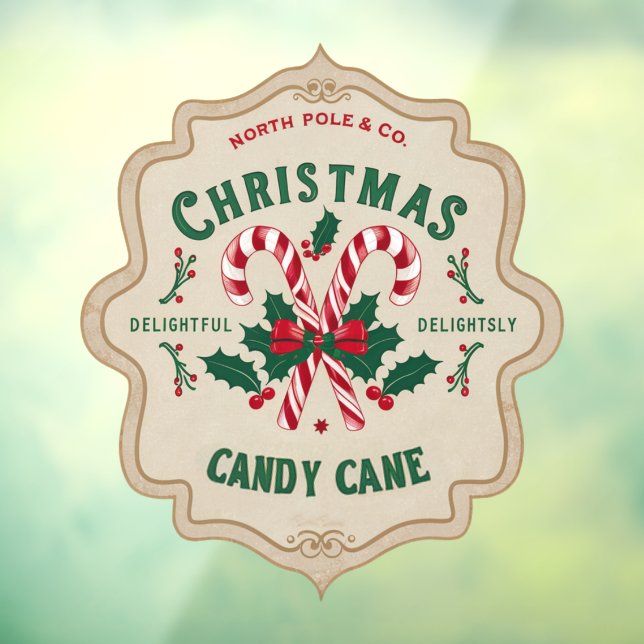 Autocollant Pour Fenêtre Sucre de canne du Pôle Nord vintage (Feuille 3)