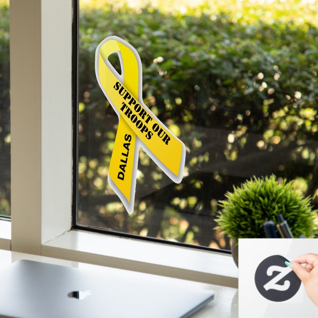 Autocollant Pour Fenêtre Support Nos Troupes Ruban Jaune (Bureau)