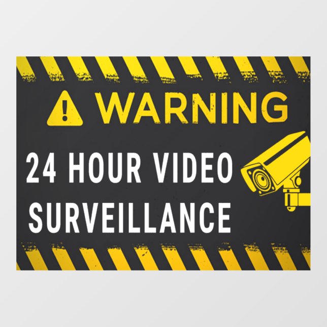 Autocollant Pour Fenêtre Surveillance vidéo 24 heures (Feuille)