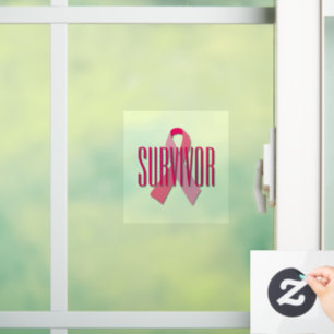 Autocollant Pour Fenêtre Survivant rose au ruban