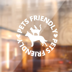 Autocollant Pour Fenêtre Symbole convivial, Chiens Symbole de la vitrine