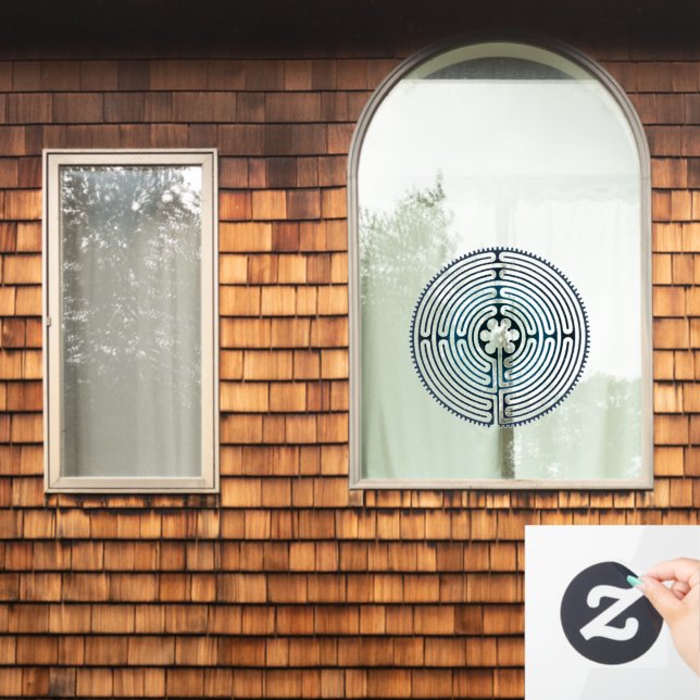 Autocollant Pour Fenêtre Symbole de géométrie sacrée - Chartres Labyrinthe  (Fenêtre d'accueil)