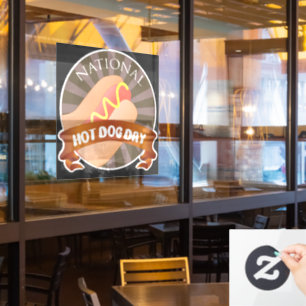 Autocollant Pour Fenêtre Symbole de la journée nationale des chiens chauds