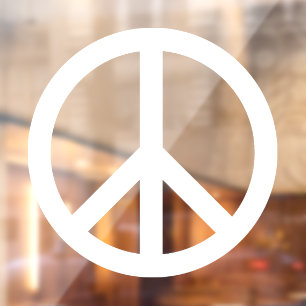 Autocollant Pour Fenêtre Symbole de paix Anti Guerre blanc élégant