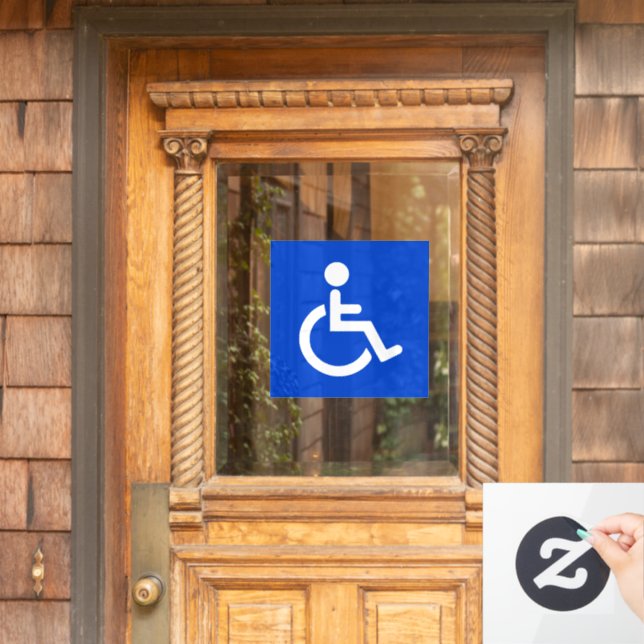 Autocollant Pour Fenêtre Symbole désactivé bleu (Porte d'accueil)