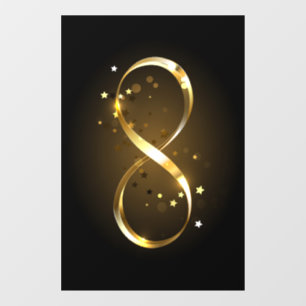 Autocollant Pour Fenêtre Symbole d'infini doré