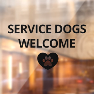 Autocollant Pour Fenêtre Symbole du magasin d'accueil pour chiens de servic