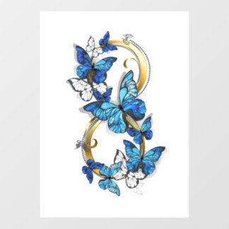 Autocollant Pour Fenêtre Symbole infini de papillons Morpho bleus