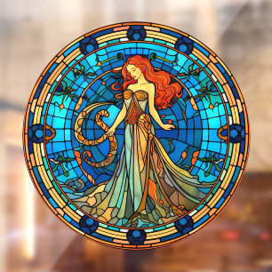 Autocollant Pour Fenêtre Symbole Virgo Zodiac Faux Vitre Tiré Clouer la fen