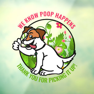 Autocollant Pour Fenêtre Sympathique Chien Pooping Fenêtre de ramassage Ins