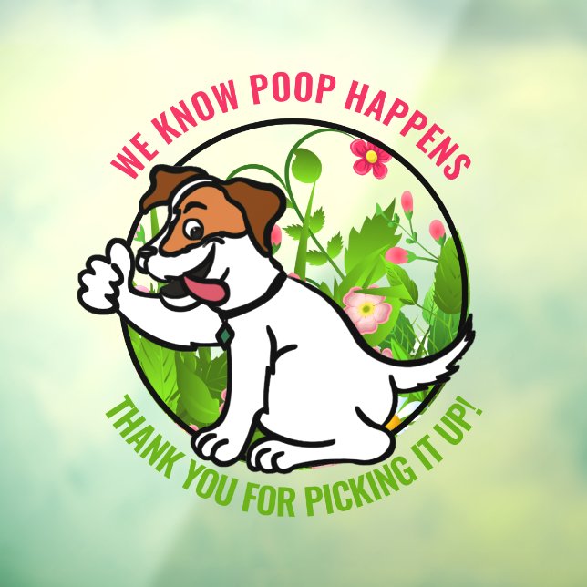 Autocollant Pour Fenêtre Sympathique Chien Pooping Fenêtre de ramassage Ins (Feuille 3)