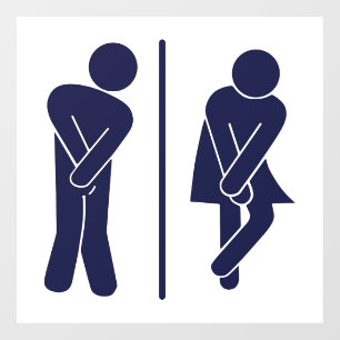 Autocollant Pour Fenêtre Sympathique Unisex Bathroom Sign