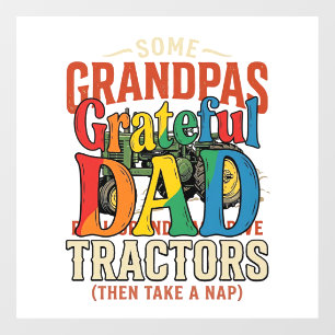 Autocollant Pour Fenêtre T-shirt de nuit de ferme vintage tracteur grand-pè