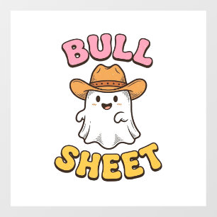 Autocollant Pour Fenêtre T-shirt drôle vintage cowboy fantôme mignon Bull S