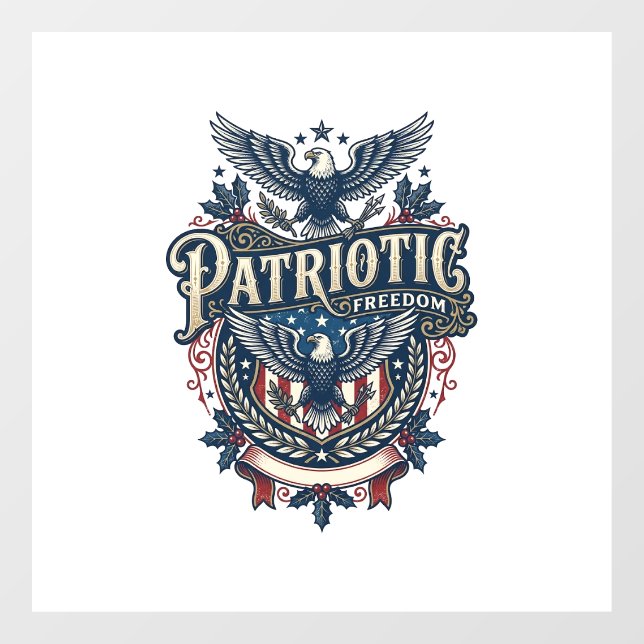 Autocollant Pour Fenêtre T-shirt graphique vectoriel de Noël patriotique (2 (Feuille)