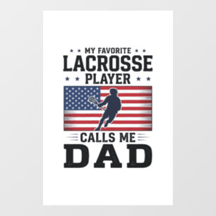 Autocollant Pour Fenêtre T-shirt vintage drapeau américain Funny Lacrosse P