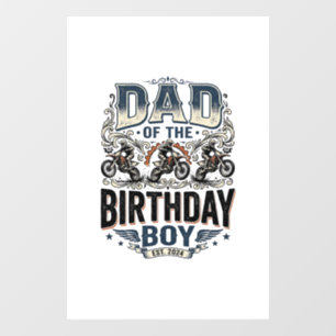 Autocollant Pour Fenêtre T-shirt vintage Motocross Papa du garçon d'anniver