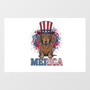 Autocollant Pour Fenêtre T-shirt vintage pour chien teckel patriotique Meri