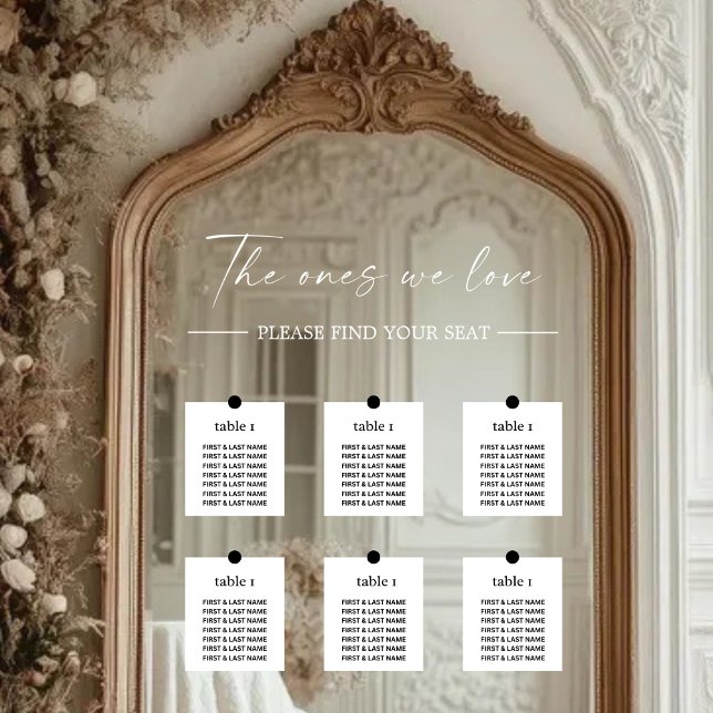 Autocollant Pour Fenêtre Tableau de sièges Mariage moderne - Décal miroir (Créateur téléchargé)