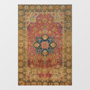 Autocollant Pour Fenêtre Tapis persan asiatique Kashan en or rouge