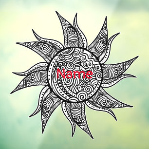 Autocollant Pour Fenêtre Tatouage de henné Sun Thunder_Cove