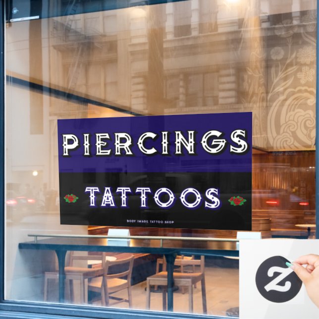 Autocollant Pour Fenêtre Tatouages Tatouages Boutique De Tatouage Pleine Pe (Fenêtre de café)