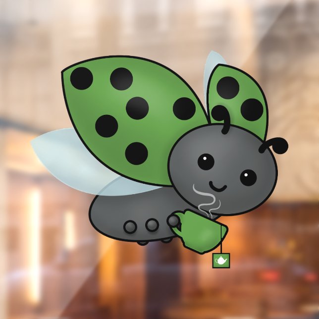 Autocollant Pour Fenêtre Tea Boire Ladybug Fenêtre Classer (Feuille 2)