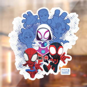 Autocollant Pour Fenêtre Team Spidey Leap De Chat Noir, Sandman, Electro