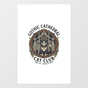 Autocollant Pour Fenêtre Tee shirt graphique de chat de cathédrale gothique