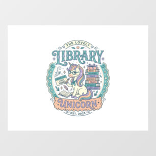 Autocollant Pour Fenêtre Tee-shirt graphique fantaisiste Licorne de la bibl