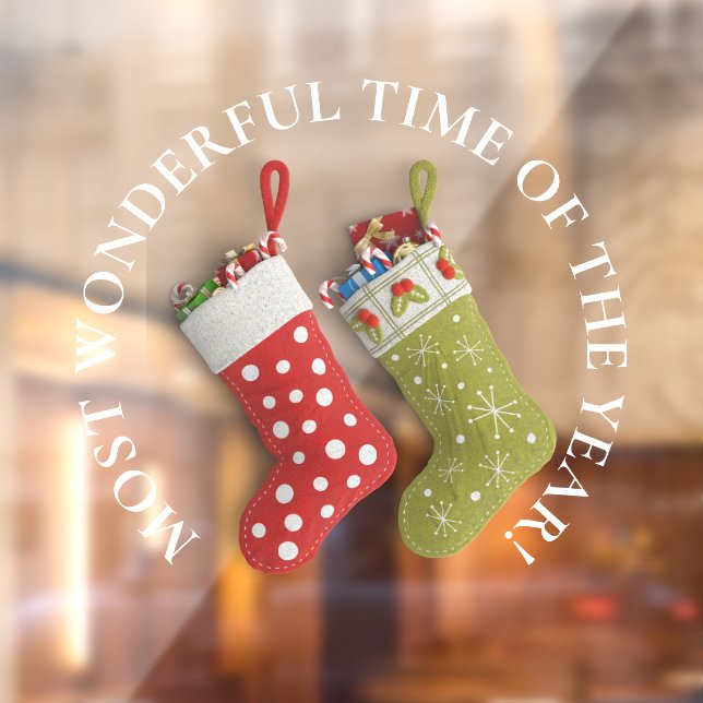 Autocollant Pour Fenêtre Temps le plus merveilleux, Red Green Christmas Sto (Feuille 2)