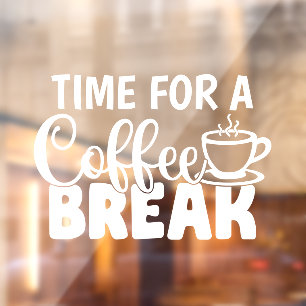 Autocollant Pour Fenêtre Temps Pour Un Décor De Café