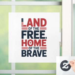 Autocollant Pour Fenêtre Terre de la Liberté   Chemise USA Maison des Brave