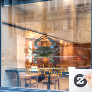 Autocollant Pour Fenêtre Territoire du Maryland Crustacé Callinectes sapidu