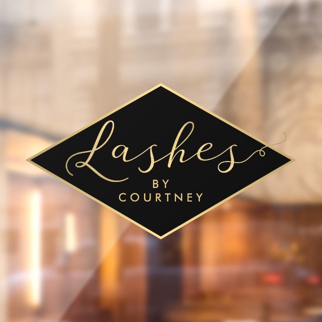 Autocollant Pour Fenêtre Texte du script de flash Gold/Noir (Feuille 2)