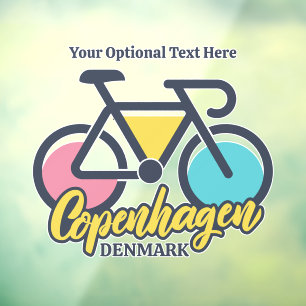 Autocollant Pour Fenêtre Texte personnalisé Copenhague Danemark