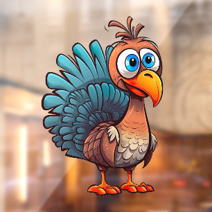 Autocollant Pour Fenêtre Thanksgiving Funny Turquie Clair fenêtre