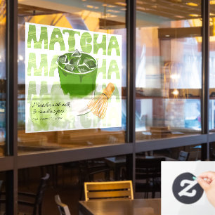 Autocollant Pour Fenêtre Thé matcha vert avec du lait et de la vanille prom